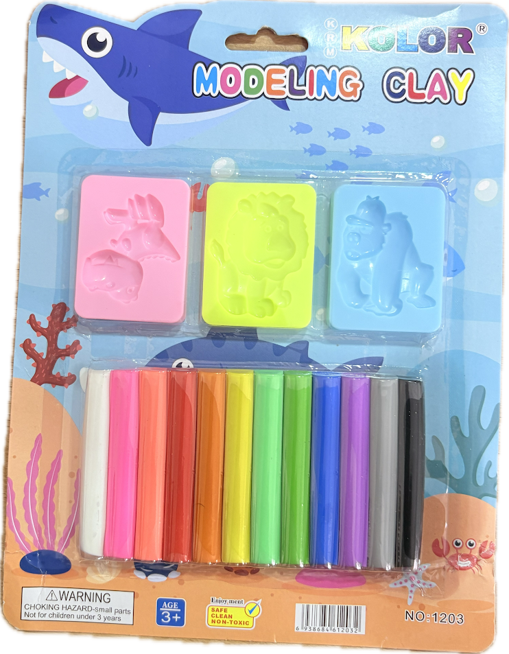 KRM Kolor Modeling Clay with 12 colour and 3 molds